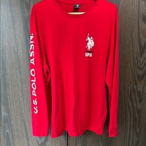 U.S. Polo Assn. Men’s Red Long Sleeve Shirt, 100% Cotton, Like New, XL